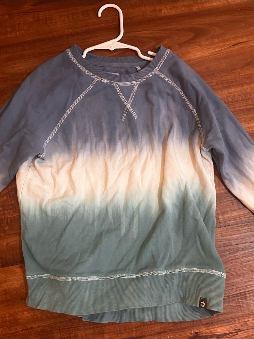 Kids Dip-Dye Crewneck Sweatshirt in Blue and Cream